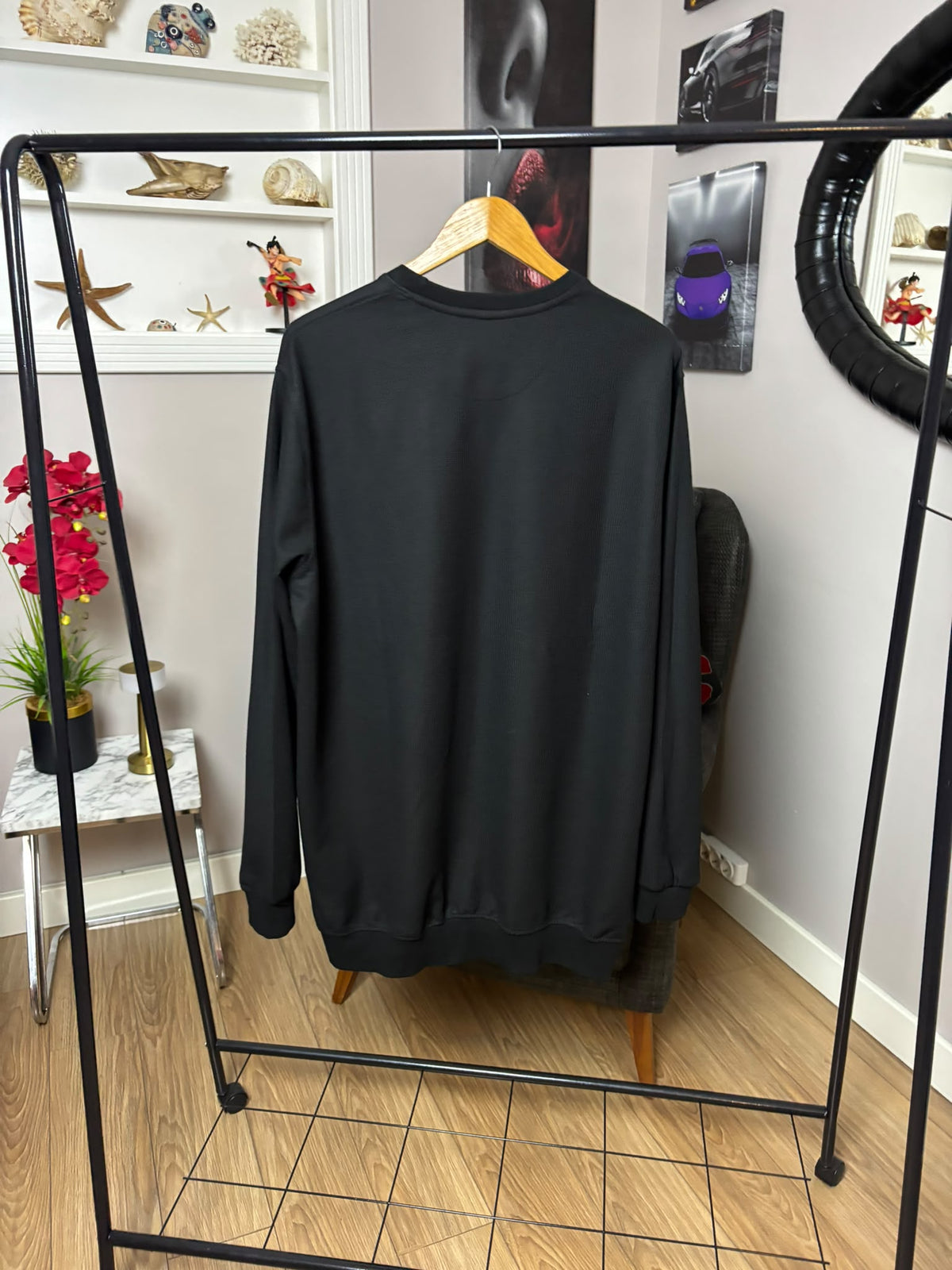 Waffle Kumaş Erkek Büyük Beden Sweatshirt