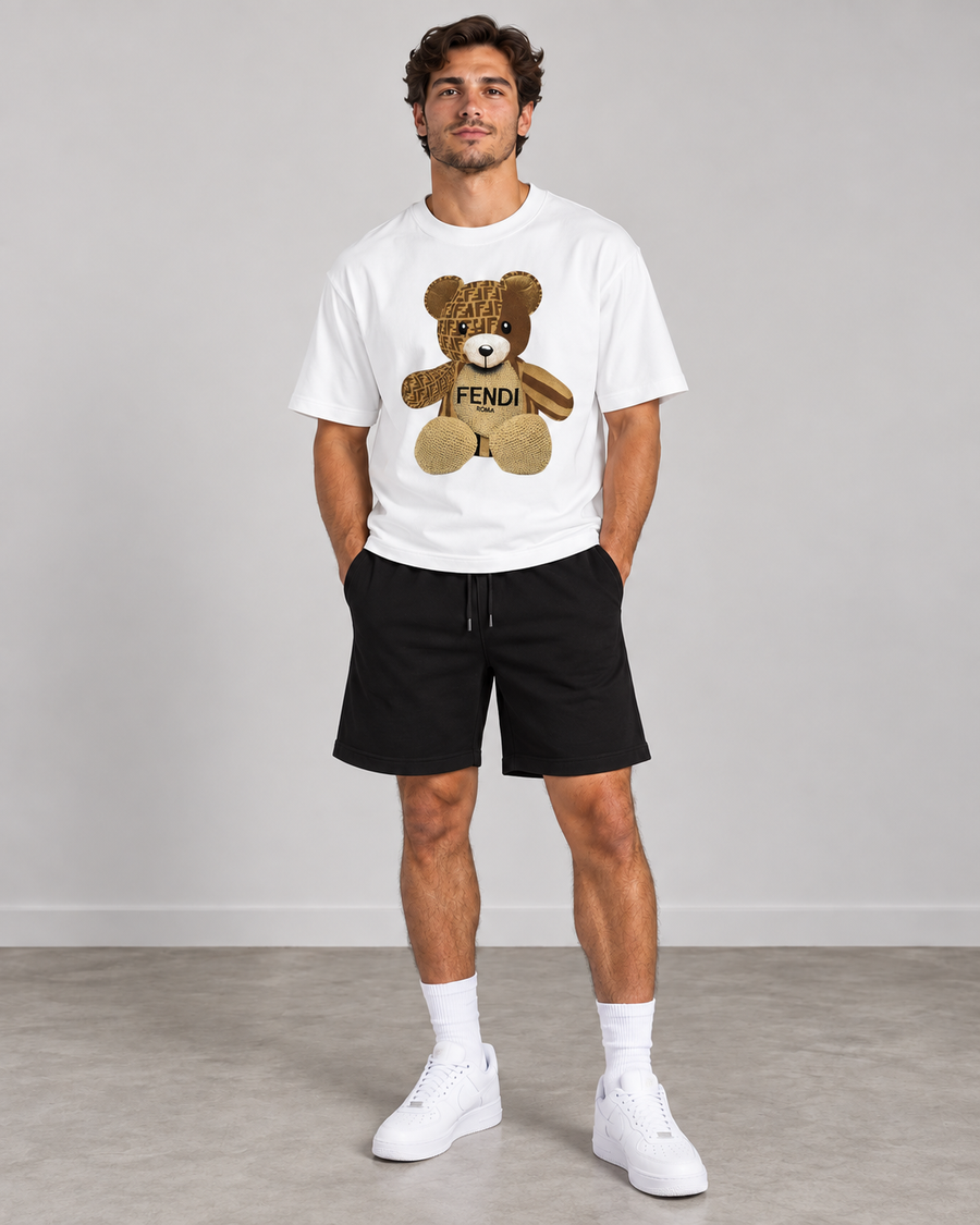 Bear Erkek T-shirt Beyaz