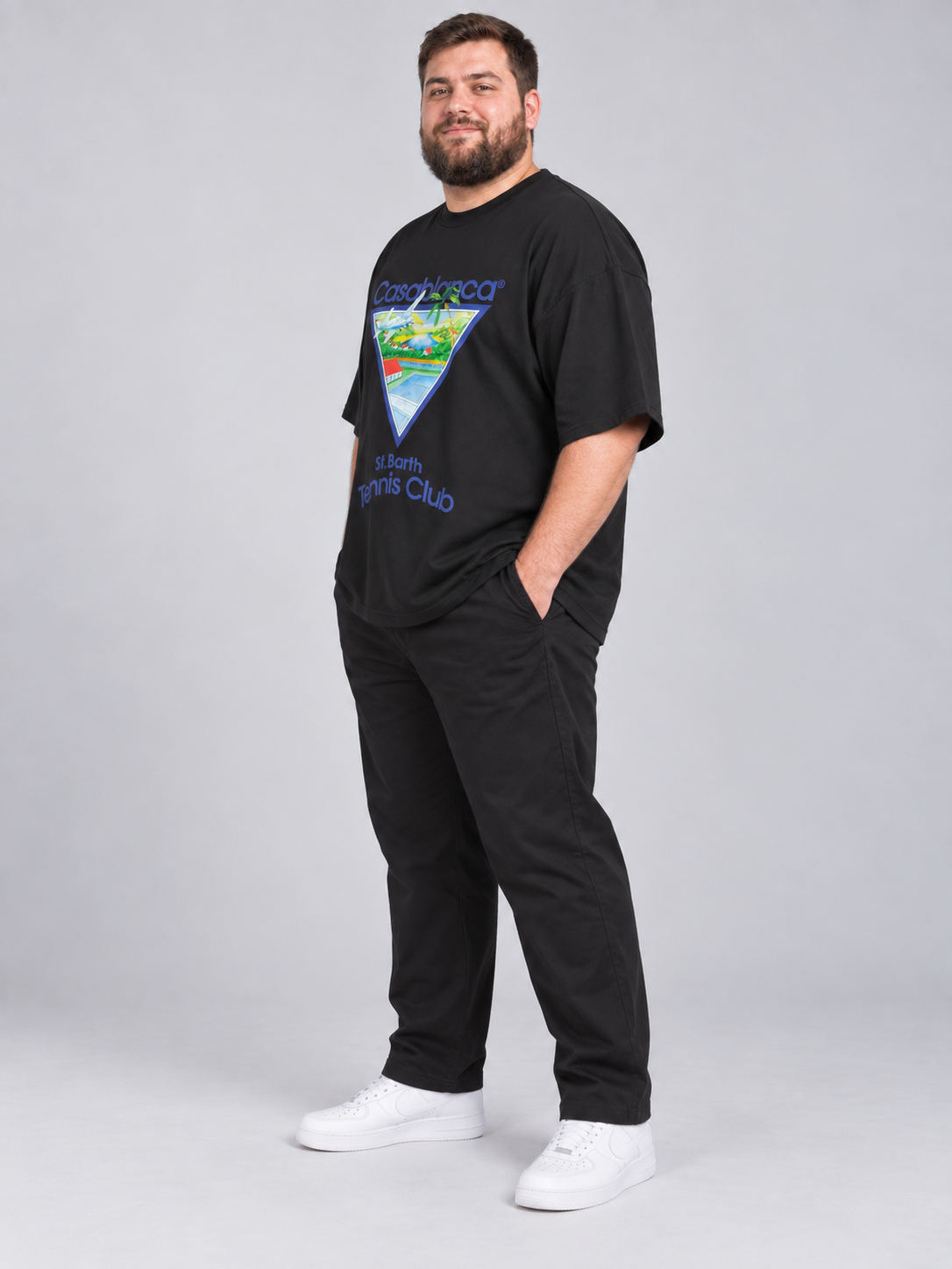 Büyük Beden Erkek Blanc T-shirt