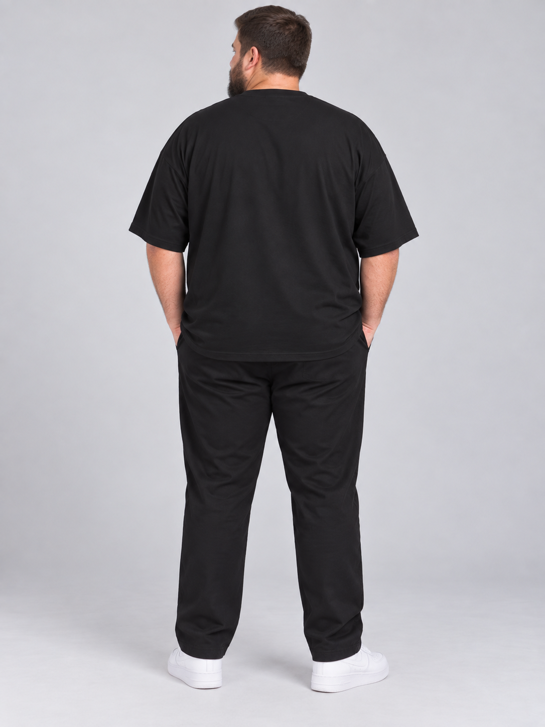Büyük Beden Erkek Blanc T-shirt